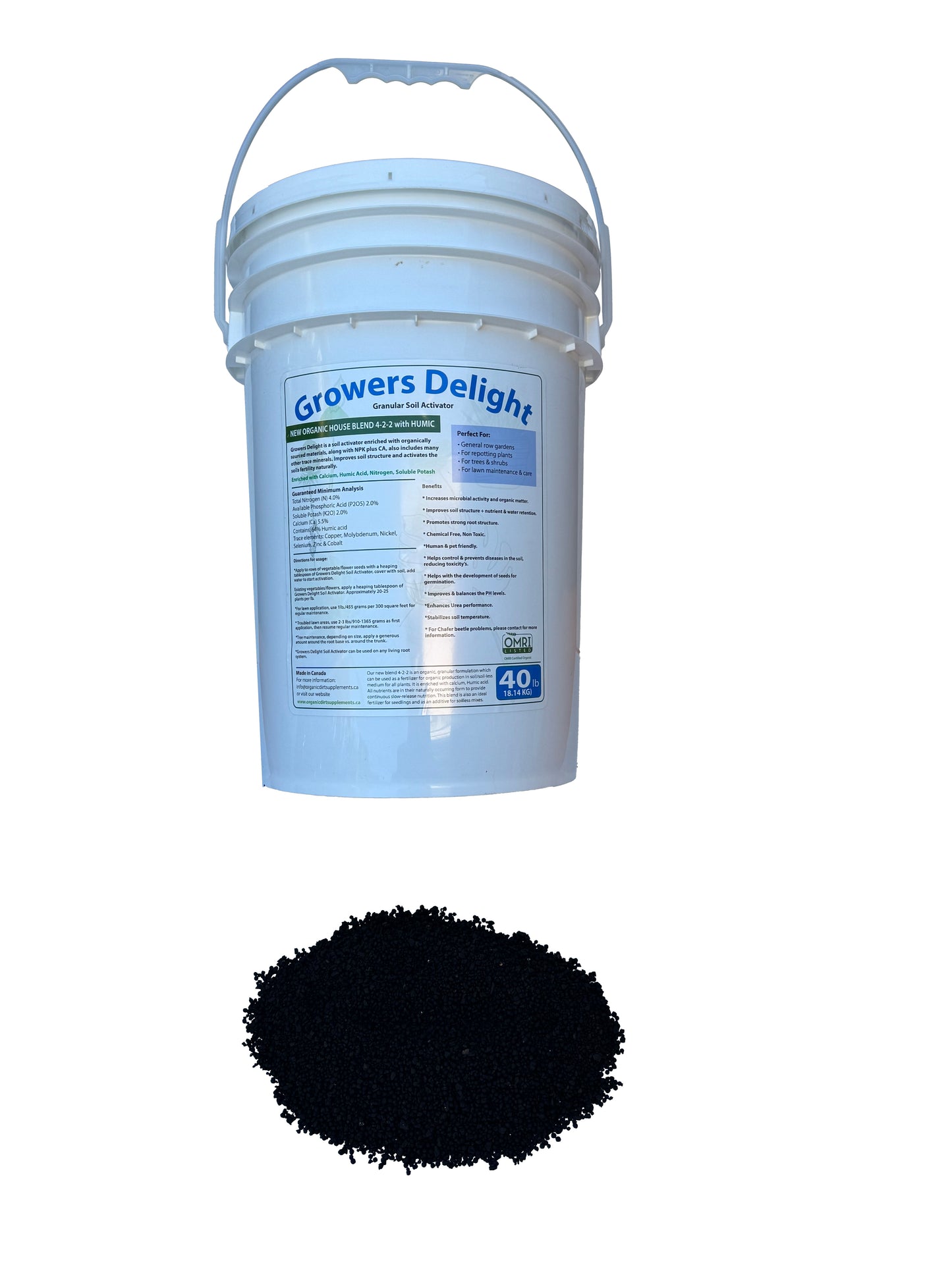 Growers Delight Granular Soil Activator 40lb Pail